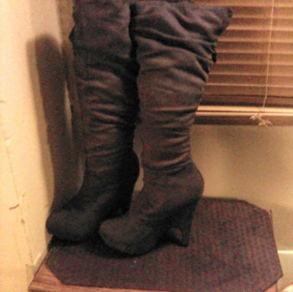 SUEDE GREY SLOUCH BOOTS, BEAUTIFUL
